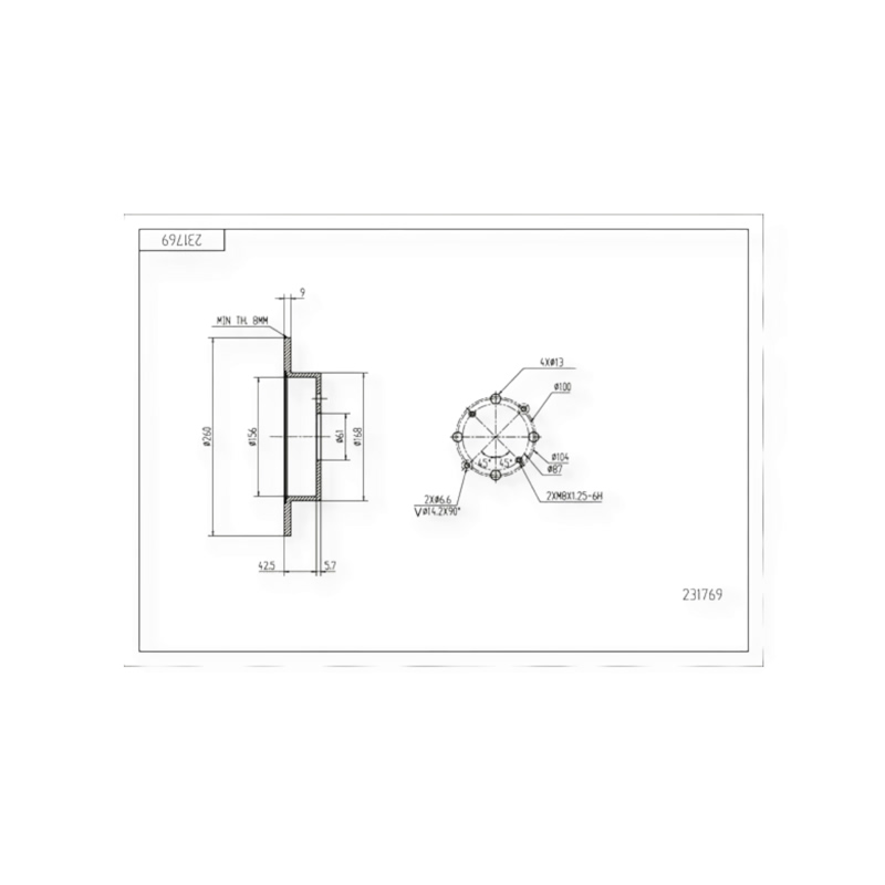 Диск тормозной Honda Civic (1997- )задний (d260x10mm) HART