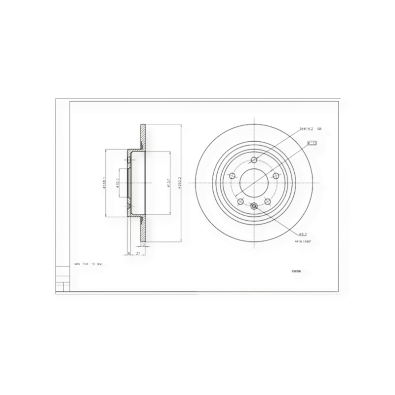 Диск тормозной Opel Astra J (2009-) задний (292mm12mm) HART
