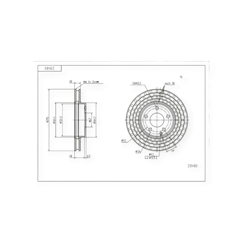 Диск тормозной Mercedes-Benz E-Class W211 (2002-2009) передний (295x28) HART
