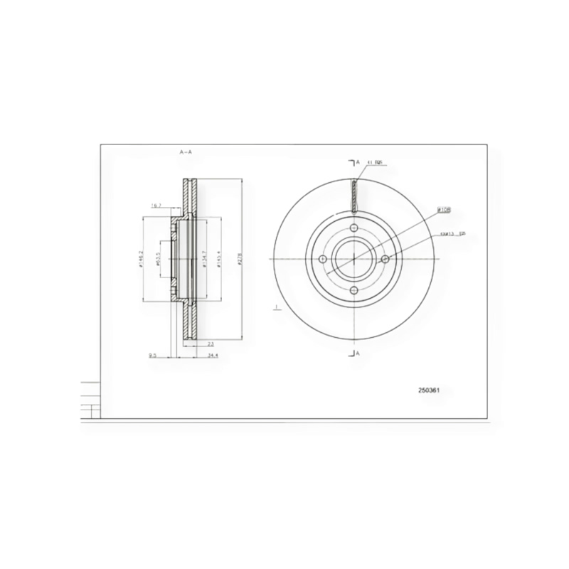Диск тормозной Ford Fiesta, B-Max, Courier (2012-) передний (d278x23mm) HART