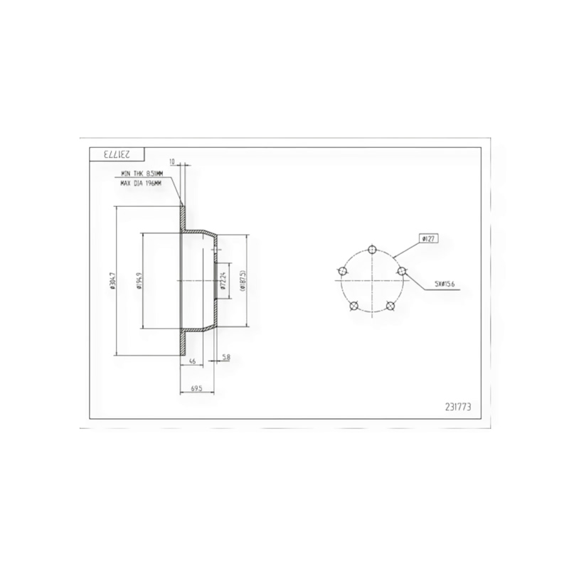 Диск тормозной Jeep Grand Cherokee, Cherokee (1984-) задний (d305x10mm) HART