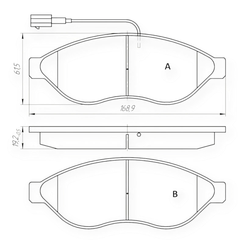 Колодки тормозные Fiat Ducato-Peugeot Boxer (2006-) 1,1-1,5 т, передние Dafmi-Intelli