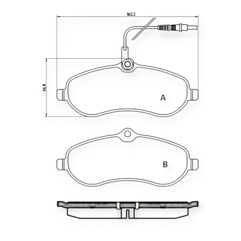 Колодки тормозные Fiat Scudo-Peugeot Expert (2007-) передние (с датчиком) Dafmi-Intelli