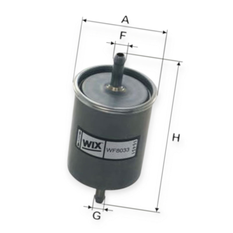 Фильтр топливный (инжектор) ВАЗ, Таврия (под хомут) тонкой очистки WIX FILTERS