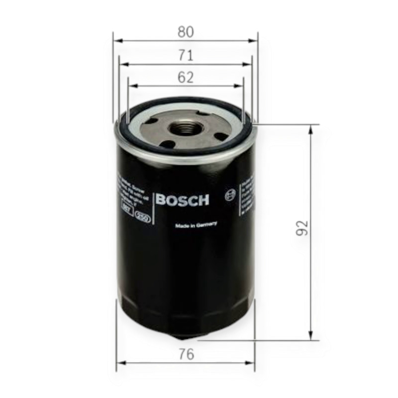 Фильтр масляный Volkswagen Caddy II-III 1.4 (95-10), Polo 1.0-1.4 (92-01) BOSCH