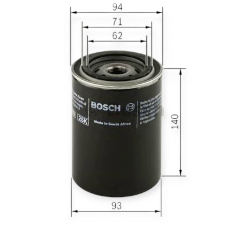Фильтр масляный Volkswagen Golf II, Passat B3,B4,B5 - Audi 100,80 1.6D, TD, 1.9D, TD, TDI BOSCH