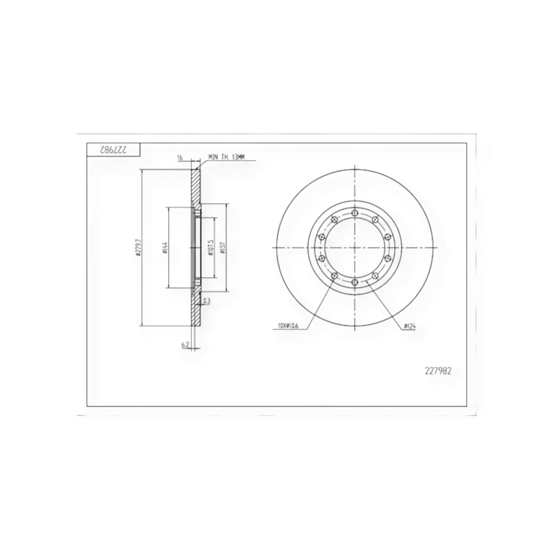 Диск тормозной Ford Transit (2006-) задний (d280x16mm) HART