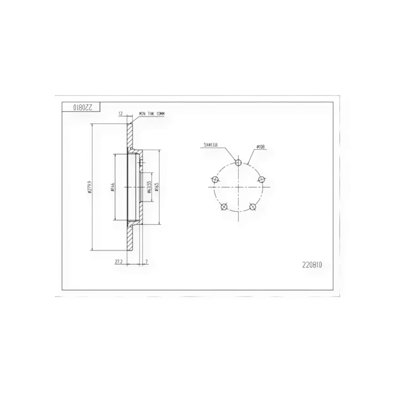 Диск тормозной Ford Mondeo (2000-) задний (d280x12mm) HART