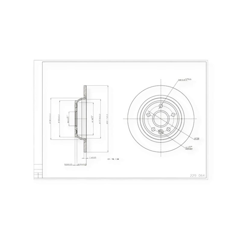 Диск тормозной Ford C-Max, Focus II, Mondeo, Kuga (2007-) задний (d302x11mm) HART