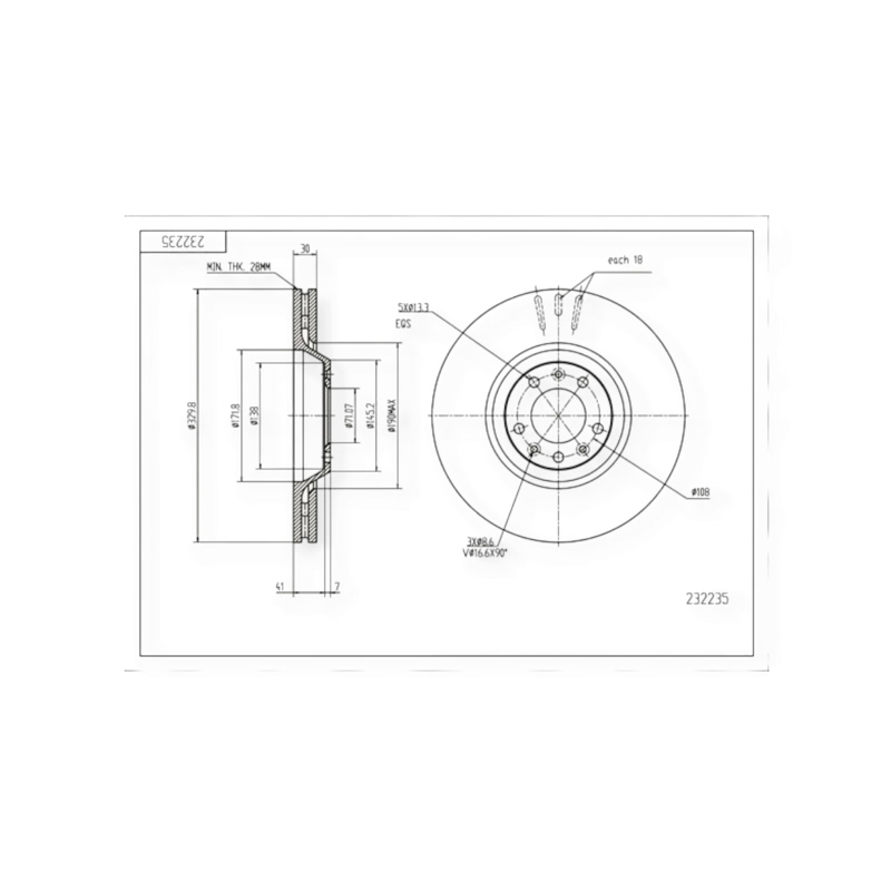 Диск тормозной Citroen C5, Peugeot 407 (2004-) передний (d330x30mm) HART