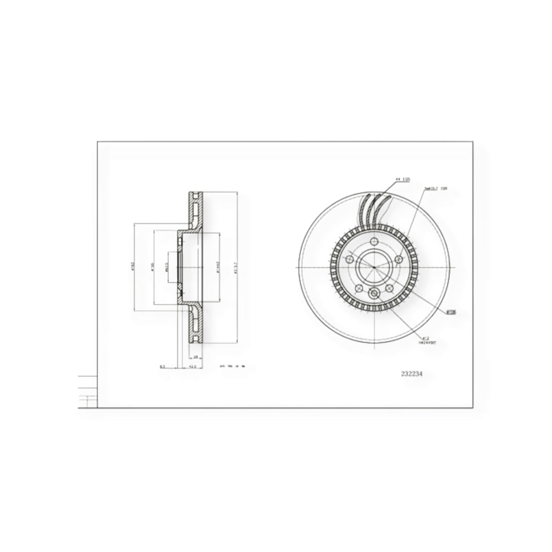Диск тормозной Ford Galaxy II, Volvo, Land Rover Freelander (2007-) передний (d316x28mm) HART