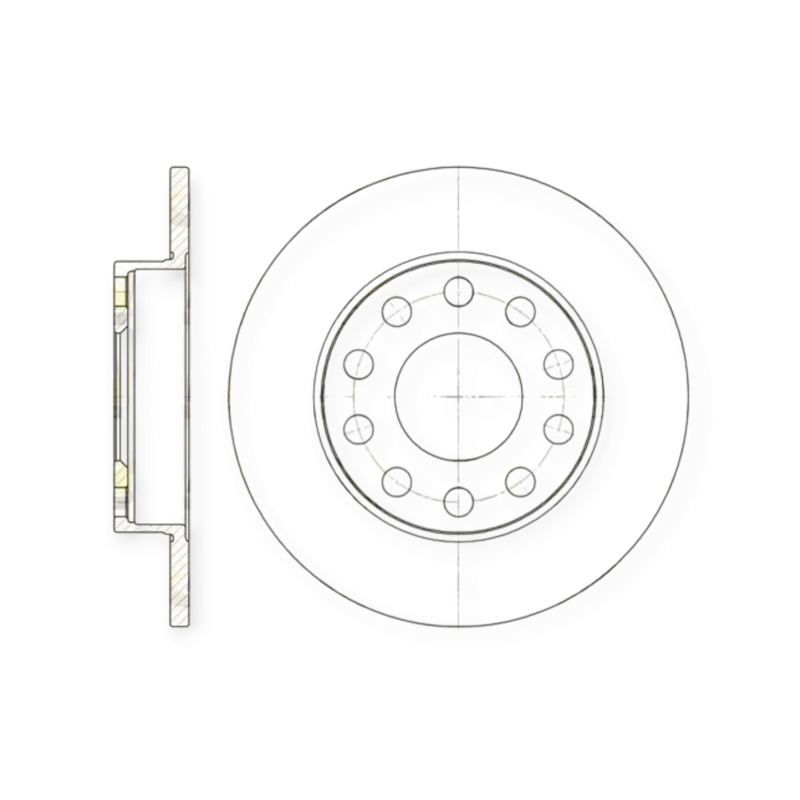 Диск тормозной Audi A4 B6, B7 (2000-) задний (d245x10mm) ROADHOUSE