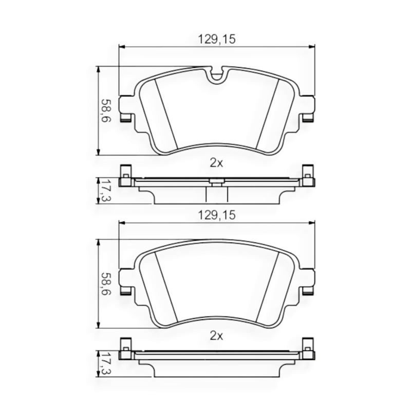 Колодки тормозные Audi A4, A5, A6, Q5, Q7 (2015-), Volkswagen Touareg (2017-) задние BOSCH
