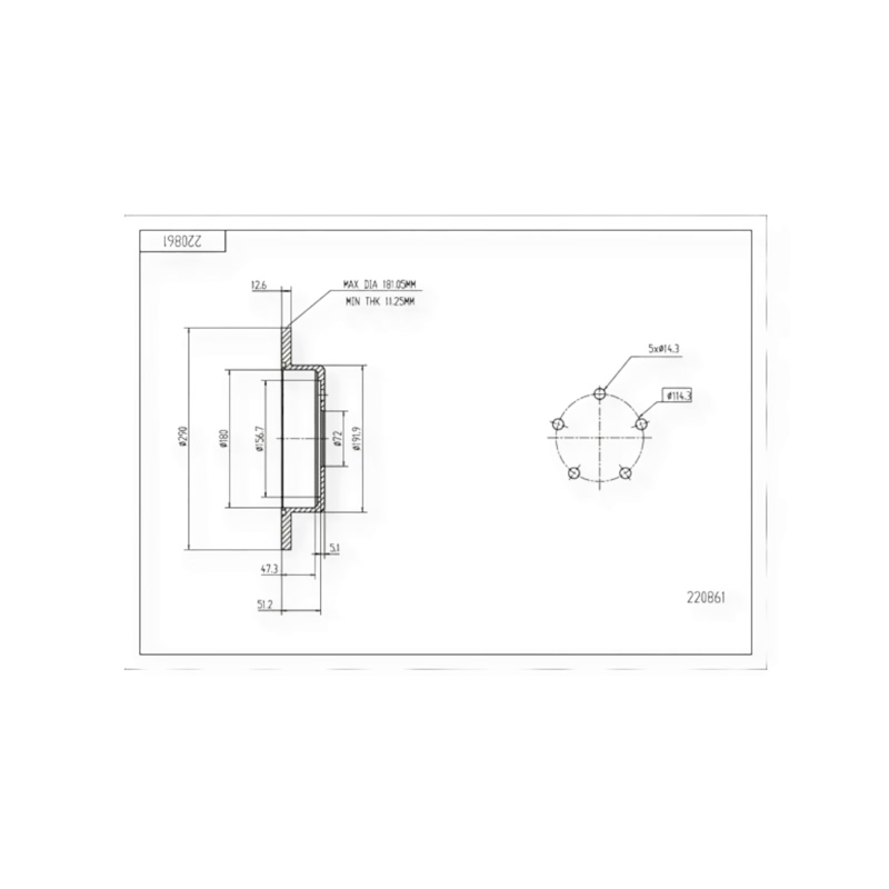 Диск тормозной Chrysler Voyager, Dodge Caravan (2000-) задний (d290x12,5mm) HART