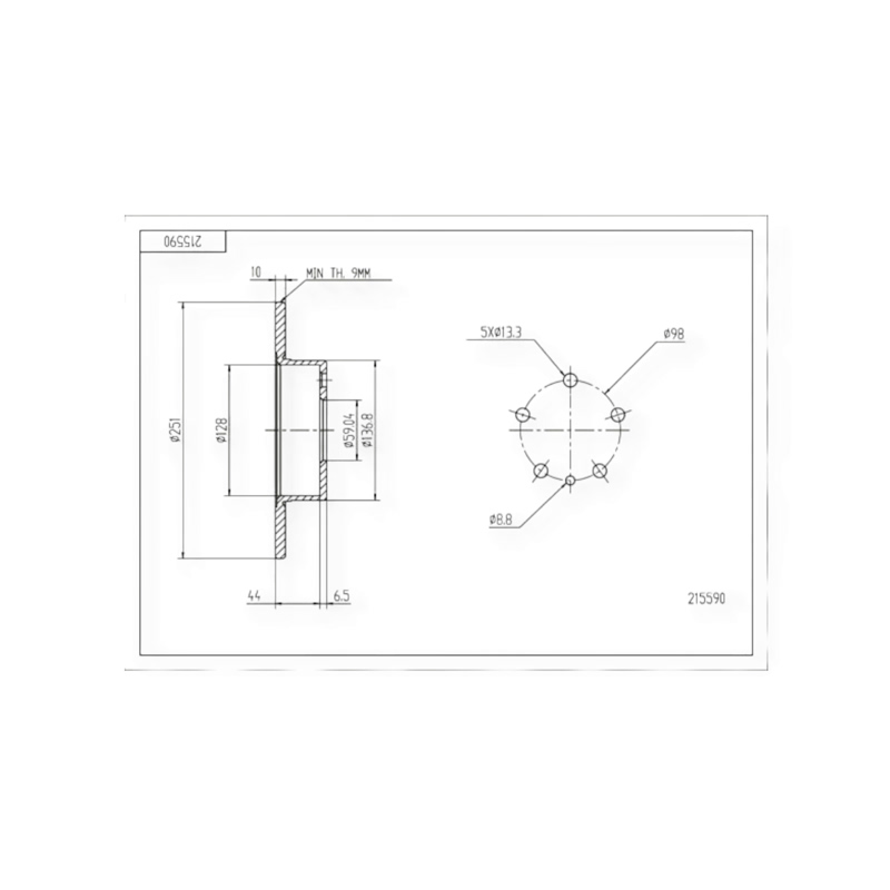 Диск тормозной Alfa Romeo 147, 156, 164 задний (d251x10mm) HART