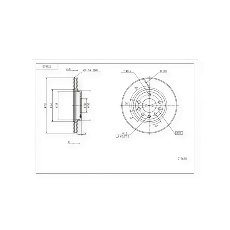 Диск тормозной Opel Astra G, H передний (280mmx25mm) HART