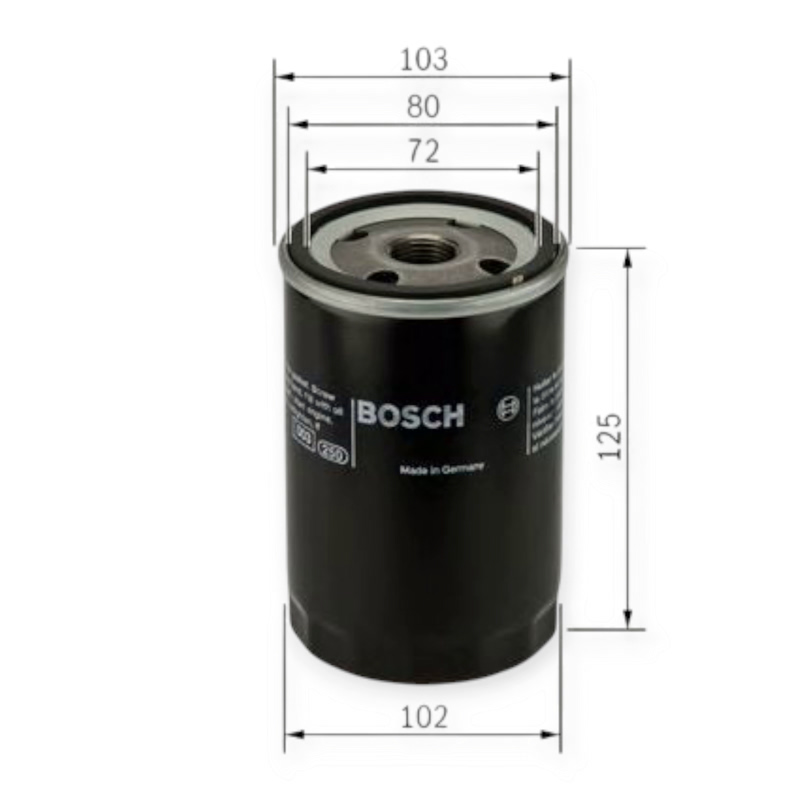 Фильтр масляный Toyota Corolla, Avensis 2.0 D-4D (99-03) BOSCH