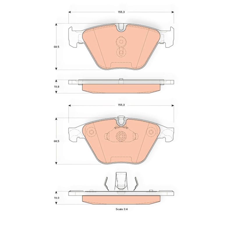 Колодки тормозные BMW 5 (F10, F11) (2009-) передние (GDB1854) (Ate-Teves) TRW