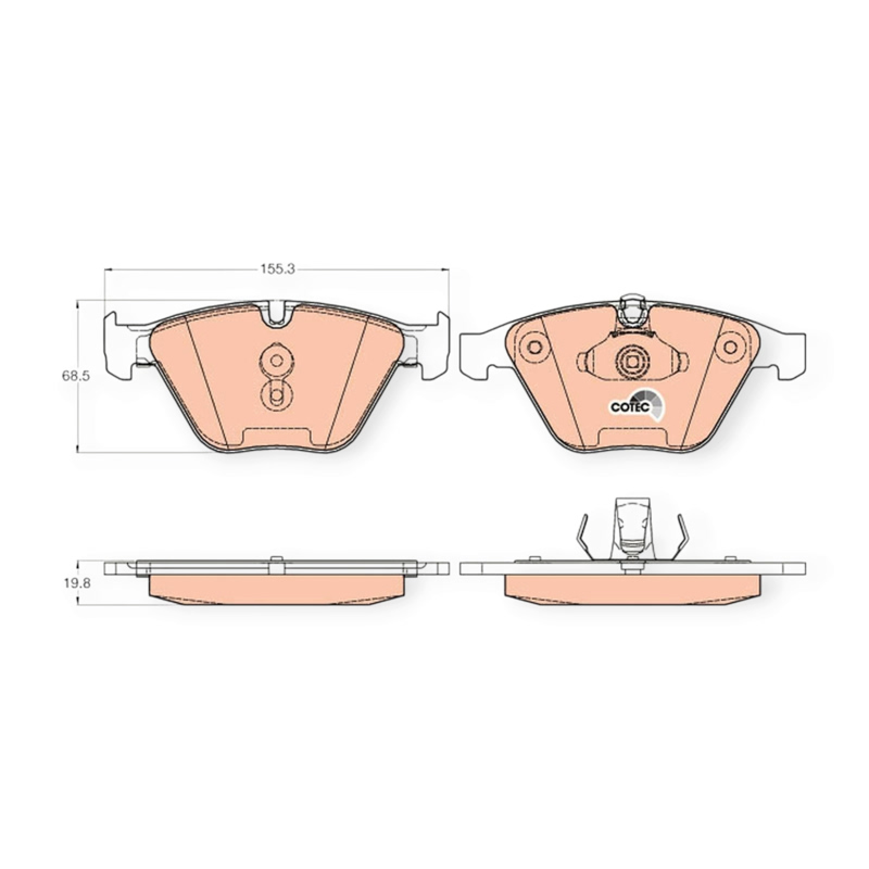 Колодки тормозные BMW 3 (E90), 5 (E60), 7 (E65) (2001-) передние TRW