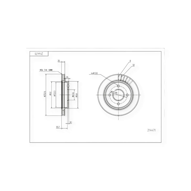 Диск тормозной Ford Mondeo, Scorpio (1993-) задний (d253x20mm) HART