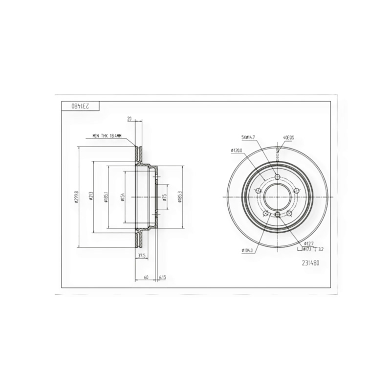 Диск тормозной BMW 1 (E81, E87), 3 (E90), X1 (E84) (2009-) задний (300x20mm) HART