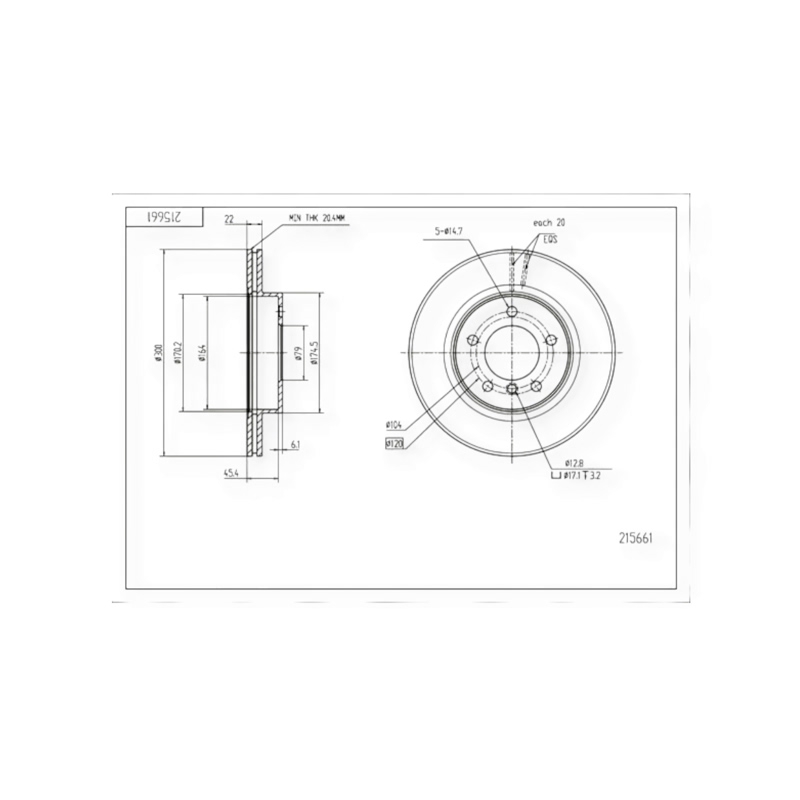 Диск тормозной BMW 3 (E46) передний (300x22mm) HART