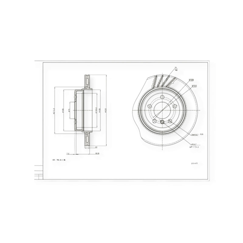 Диск тормозной BMW X3 (E83) задний (320x22mm) HART