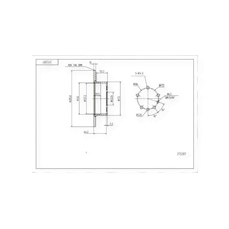 Диск тормозной Opel Vectra B задний (d286x10mm) HART
