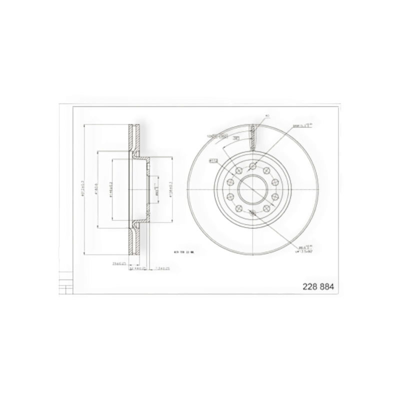 Диск тормозной Volkswagen Passat B6, CC, B7, B8 передний (312mmx25mm) HART