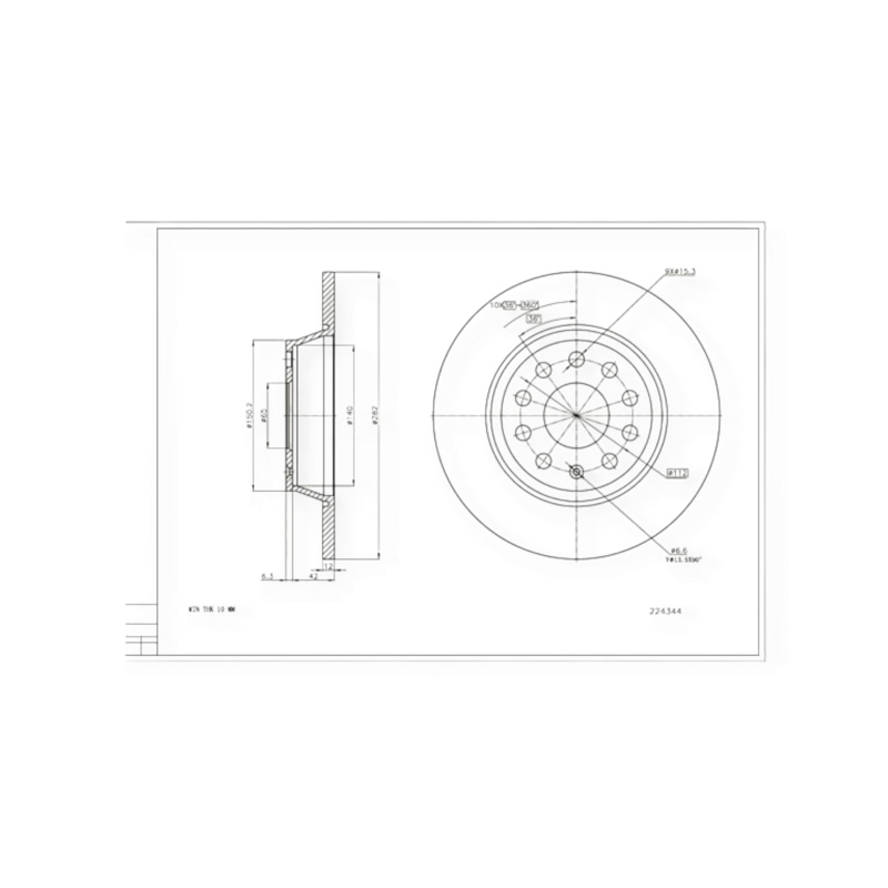 Диск тормозной Volkswagen Passat B6, CC, B7 задний (282mmx12mm) HART